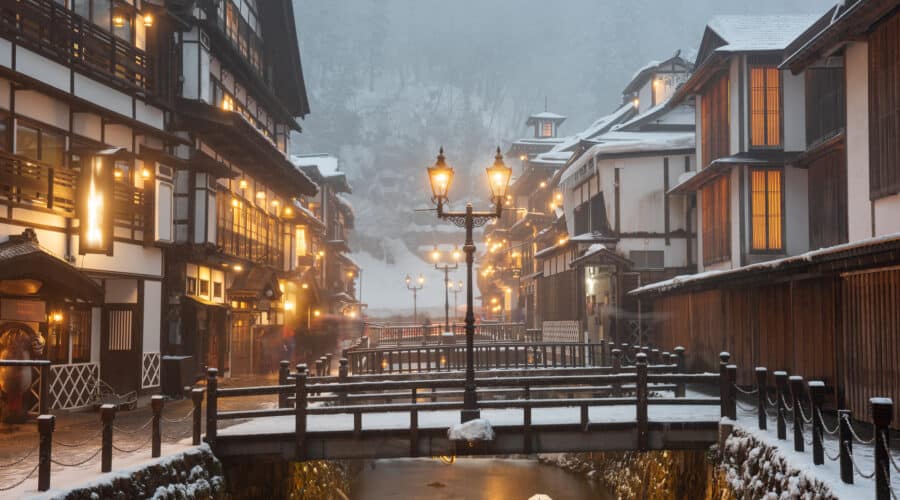 The setting of Studio Ghibli’s Spirited Away: Ginzan Onsen
