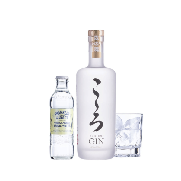 Premium Craft Gin Kokoro 700ml 1 Bottle & Franklin Tonic Water Set